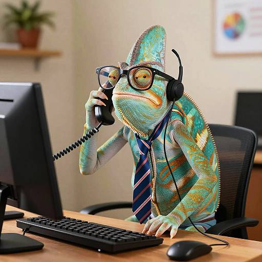 Irate Chameleon Calling Tech Support