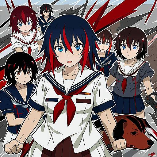 Illustration of Guts (kill la kill), kill la kill in the style of Tateishi kureha