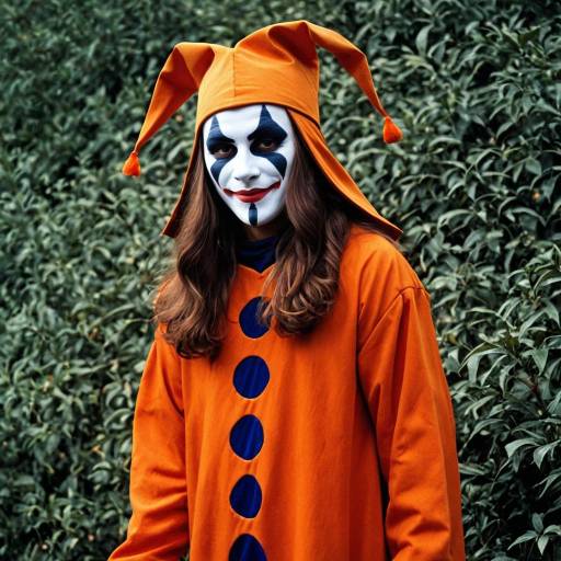Vibrant Orange Jester Costume Design