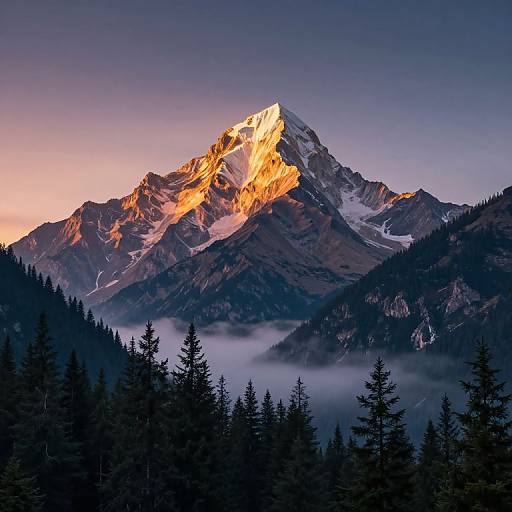 Majestic Mountain Peak at Golden Hour