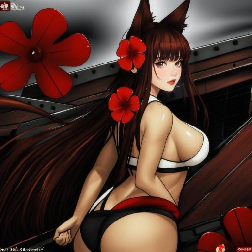 Illustration of Akagi (warship girls r), warship girls r in the style of Kanapy