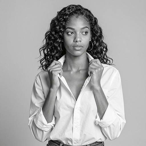 Elegant Black-and-White Portrait of a Woman