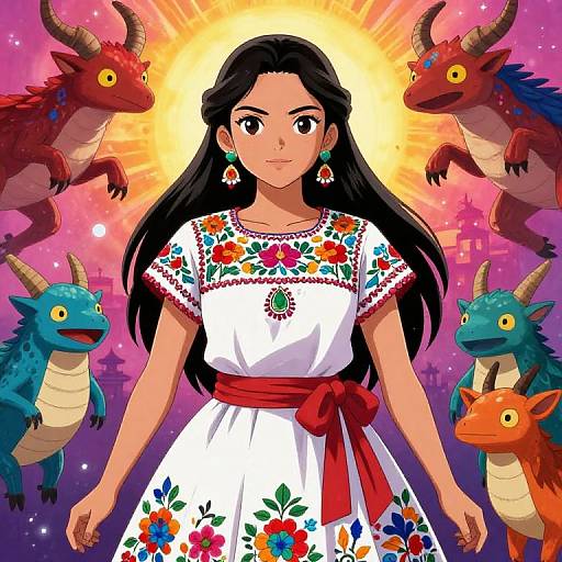 Mexican Anime Female Warrior