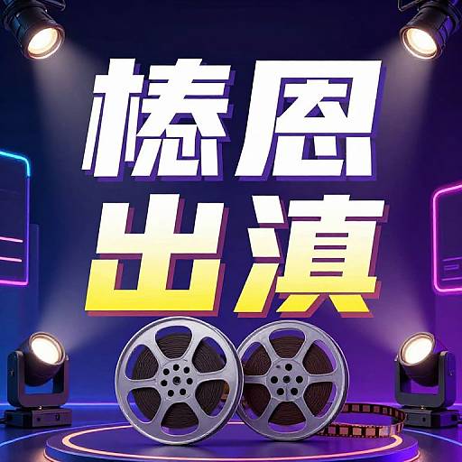 Digital artwork of neon-lit stage with 