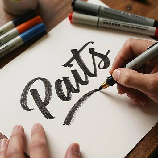 Bold Lettering Sketch with Ink Pens