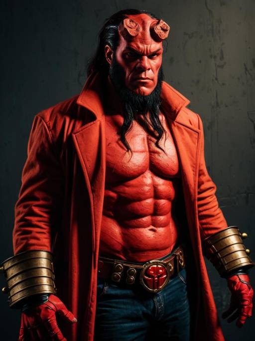 Realistic Hellboy Cosplay Portrait