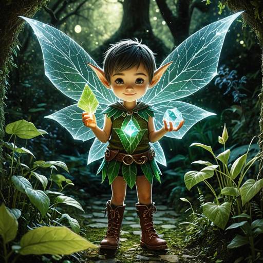 Mischievous Pixie in Enchanted Garden Mischievous Pixie in Enchanted Garden