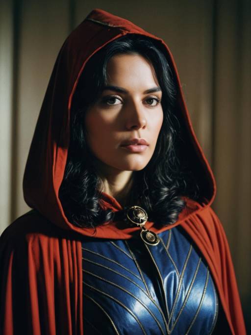 Woman in Red Hooded She-Costume