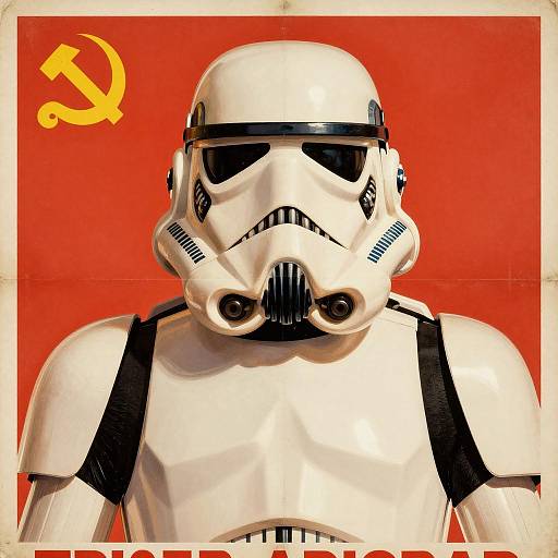 Vintage Soviet Propaganda Poster with Stormtrooper