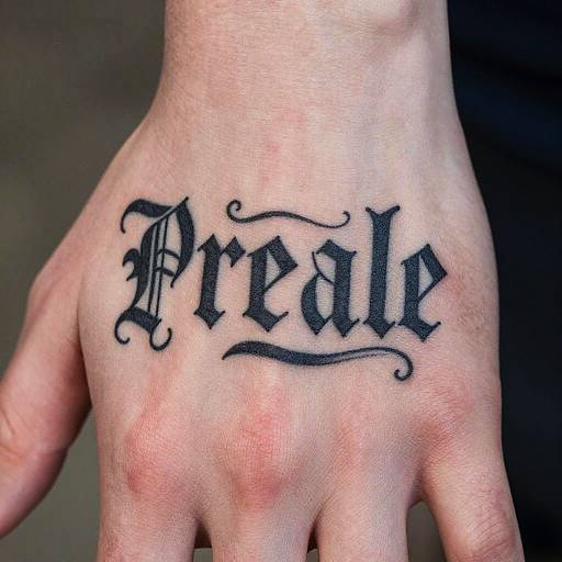 Realistic Calligraphic Hand Tattoo