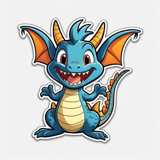 Joyful Cartoon Dragon Sticker