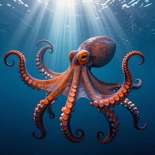 Graceful Enormous Octopus in Light