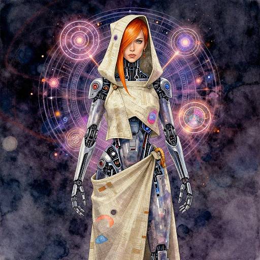 Futuristic Cyberpunk Shaman Portrait