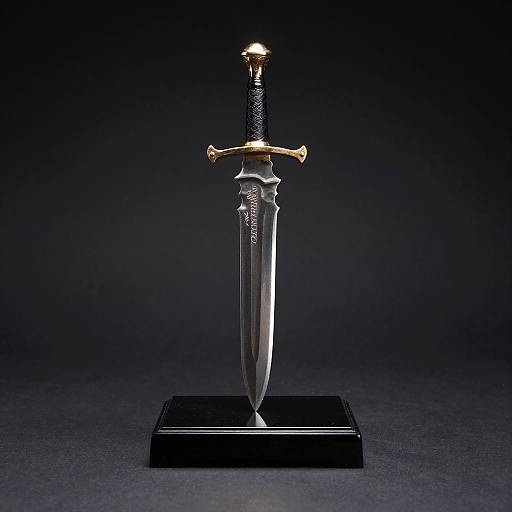 Ancient Void Blade on Obsidian Plinth