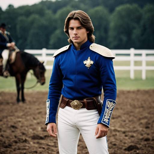 Royal Prince in Blue Uniform Standing Outdoors