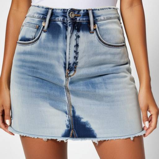 Trendy Acid-Wash Denim Skirt Design