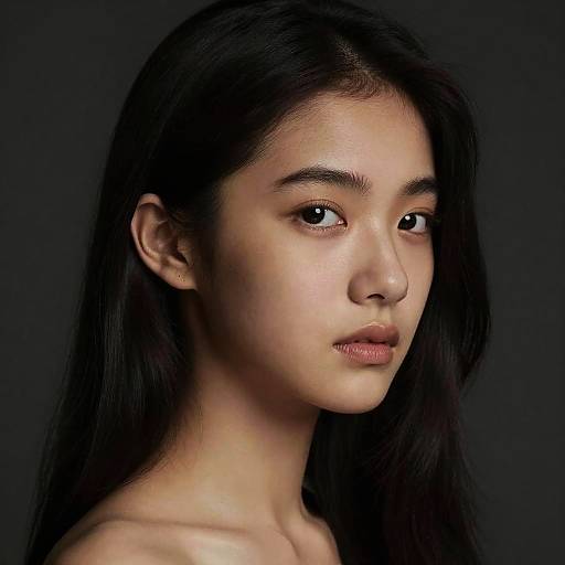 Hyperrealistic Dark Themed Girl Portrait