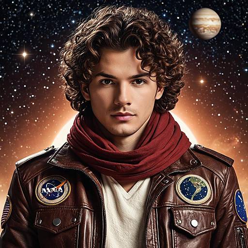 Young Man in Space Cowboy Outfit