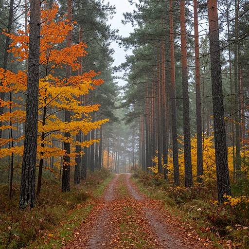 Autumn Lithuanian Forest Path
