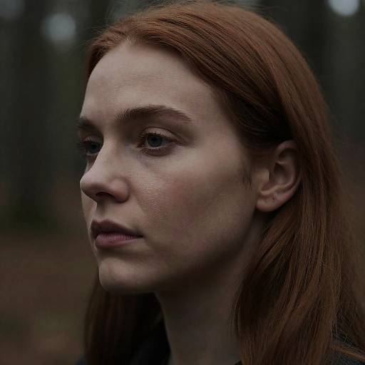 Close-up Portrait of European Woman with Ginger Hair