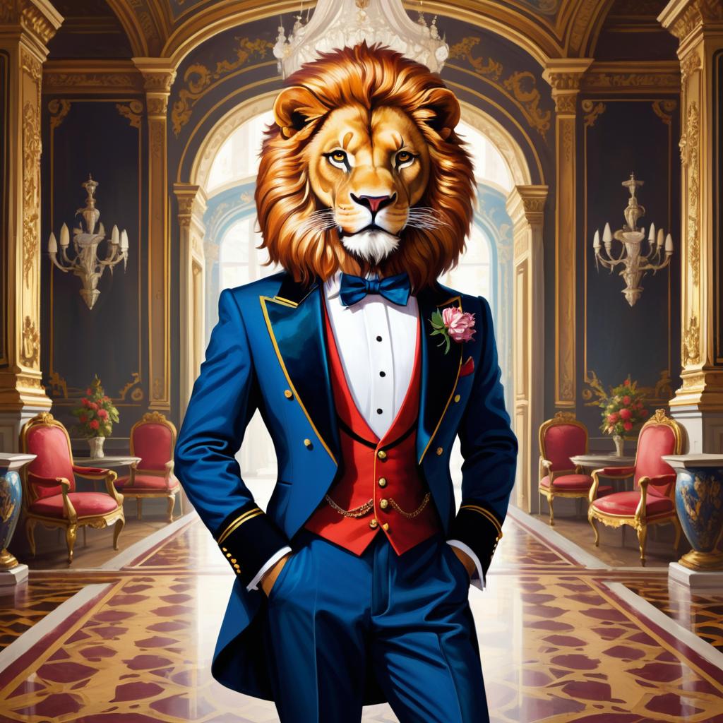 Royal Ecchi Lion in Tuxedo Art