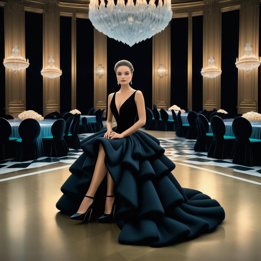 Surreal Fashion Photoshoot in a Ballroom