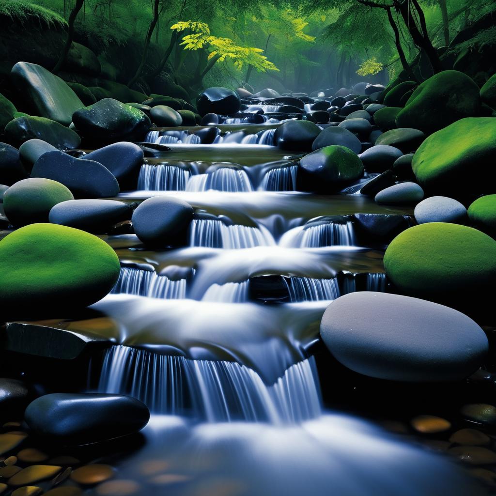 Elegant Cascade Over Smooth Stones