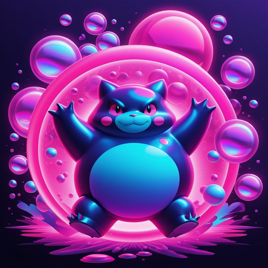 Psychedelic Snorlax in Fuchsia Vibes