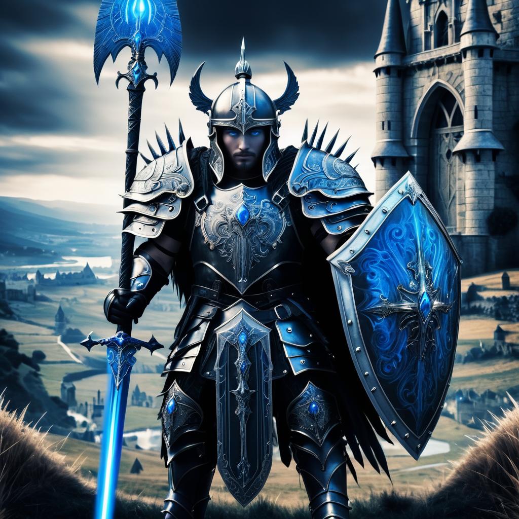 Epic Dark Fantasy Castle Warrior Scene