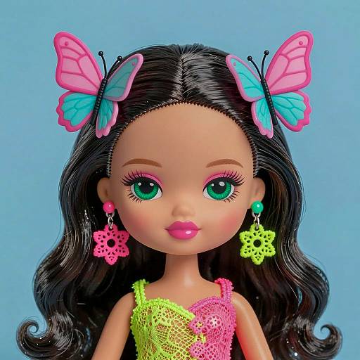 Vibrant Doll Illustration with Accessories