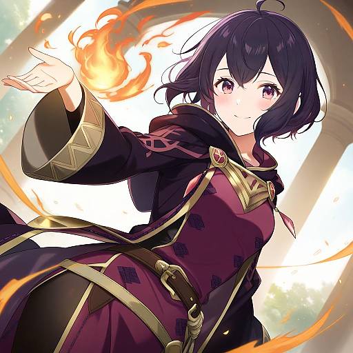 Illustration of Morgan (fire emblem), fire emblem in the style of Azuki yui