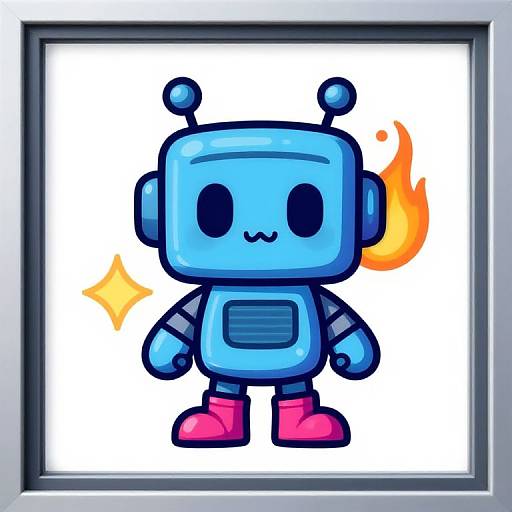 Chibi Robot Cool Down Sticker