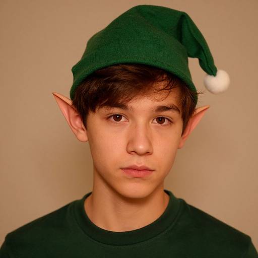 Realistic Holiday Elf Boy Portrait