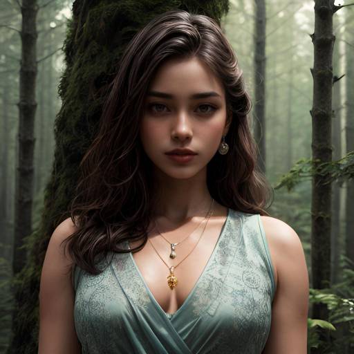 Freckled Girl in Forest Glade