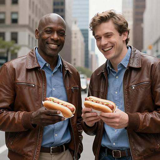 Two Friends Enjoying City Life