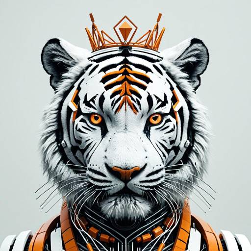 Futuristic Cybernetic Tiger Portrait