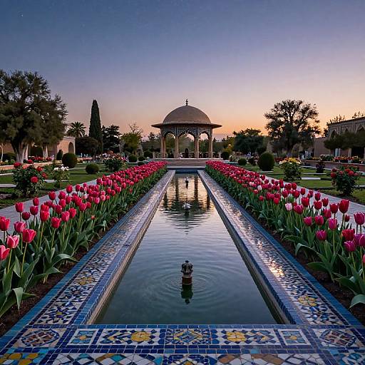 Serene Persian Garden at Twilight
