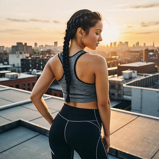 Athletic Woman on Urban Rooftop