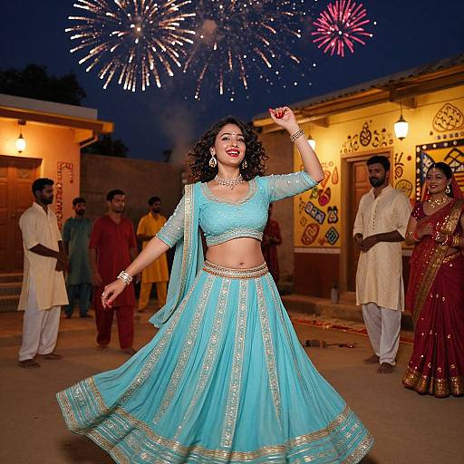 Vibrant Diwali Festival Dance Scene