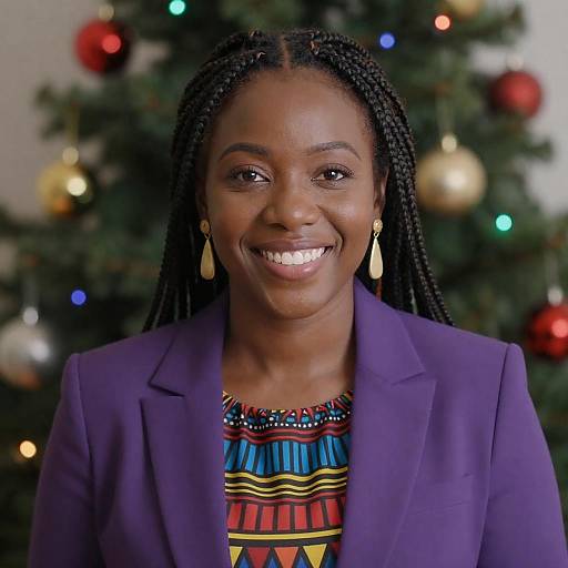 Joyous African-American Woman at Christmas