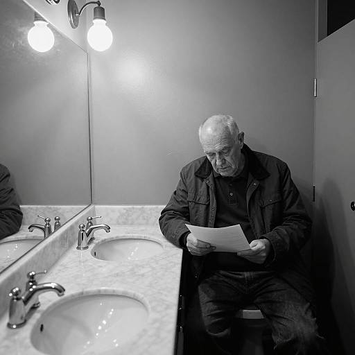 Moody Black and White Portrait of Wisdom