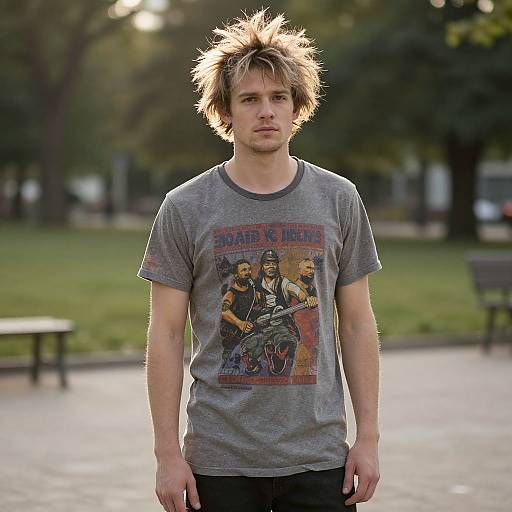 Fit European Man in Vintage Tee