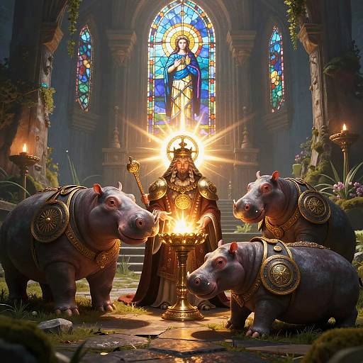 DND Hippo Cleric Healing Scene