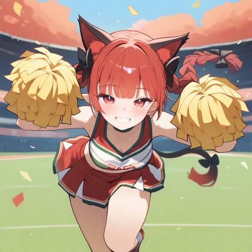 Dynamic Cheerleader in Action