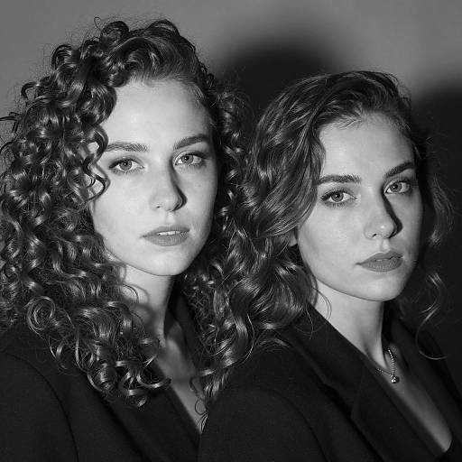 Black and White Portrait of Two Women