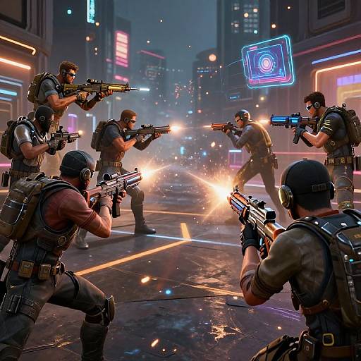 Intense Sci-Fi Shootout Simulation