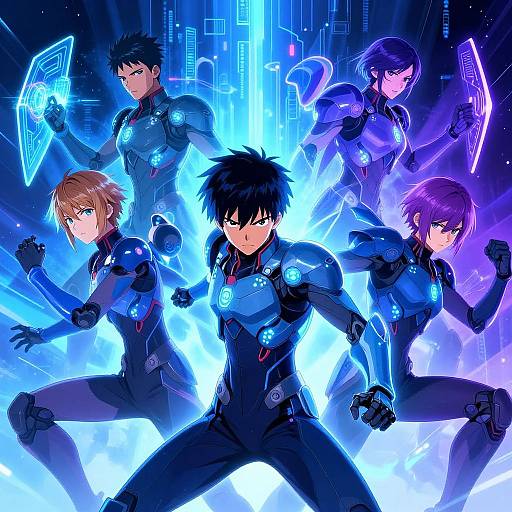 Futuristic Anime AI Guardians