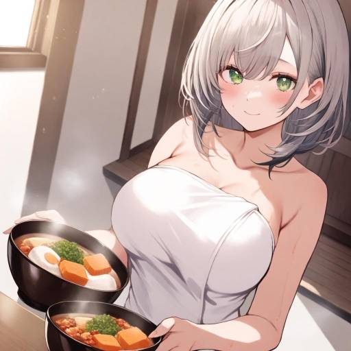 Cheerful Virtual YouTuber with Food