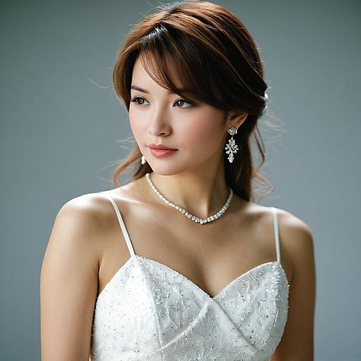 Elegant Portrait of Anastasia Komori in White