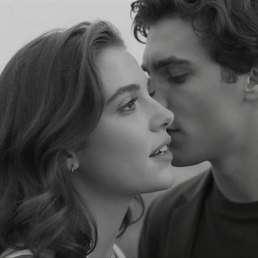 High-Contrast Blurred Couple Close-Up Portrait